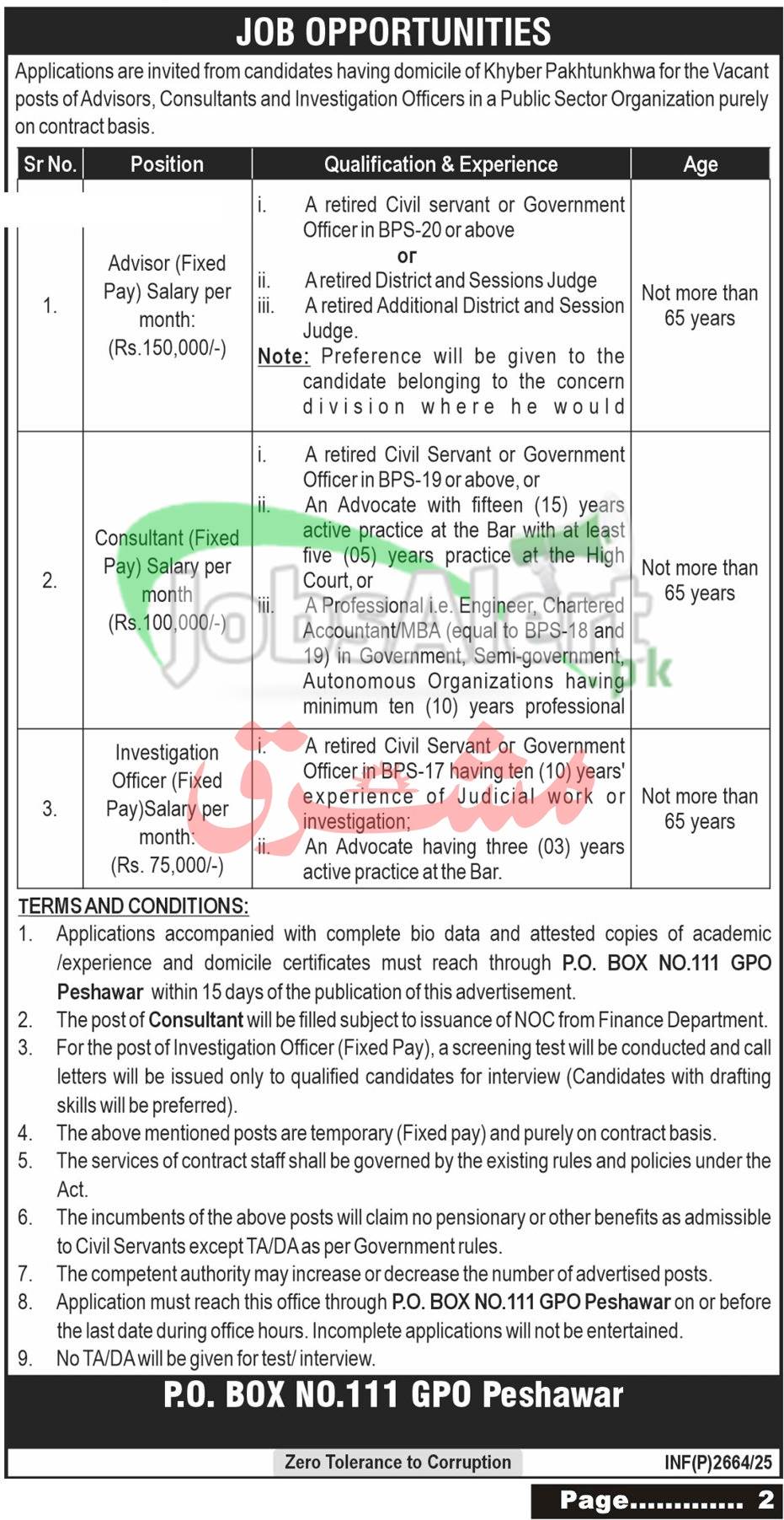 PO Box 111 GPO Peshawar
