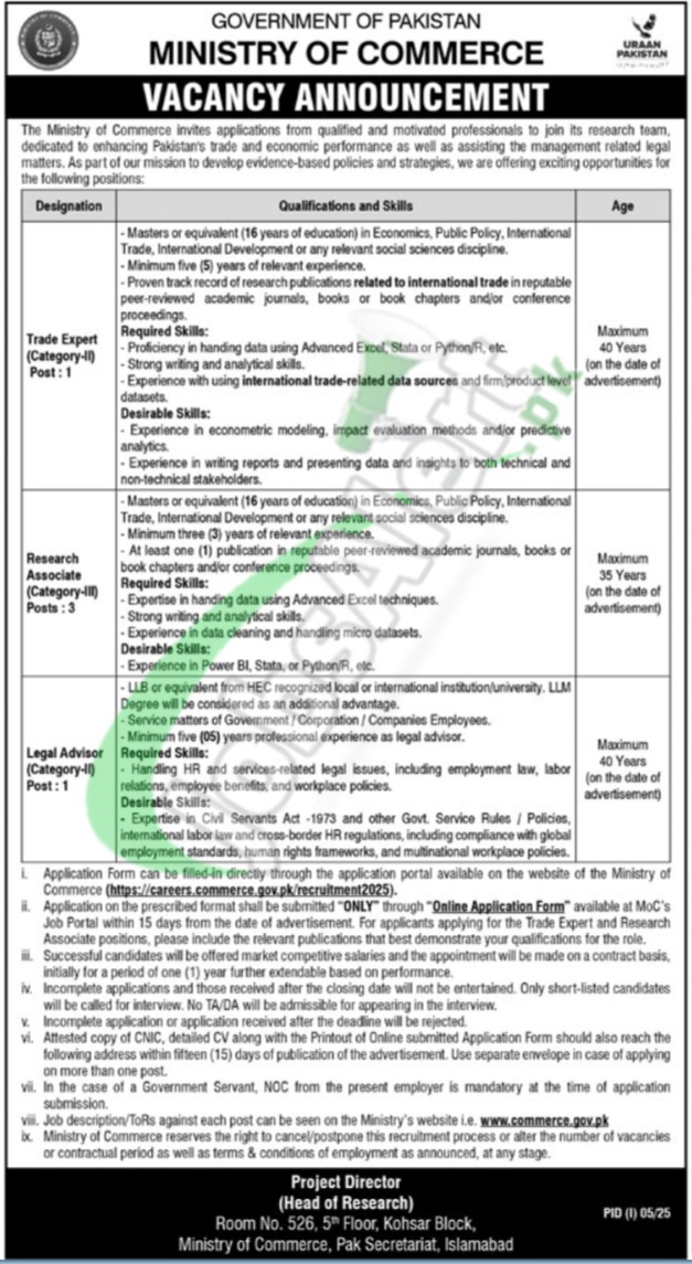 Ministry of Commerce Jobs