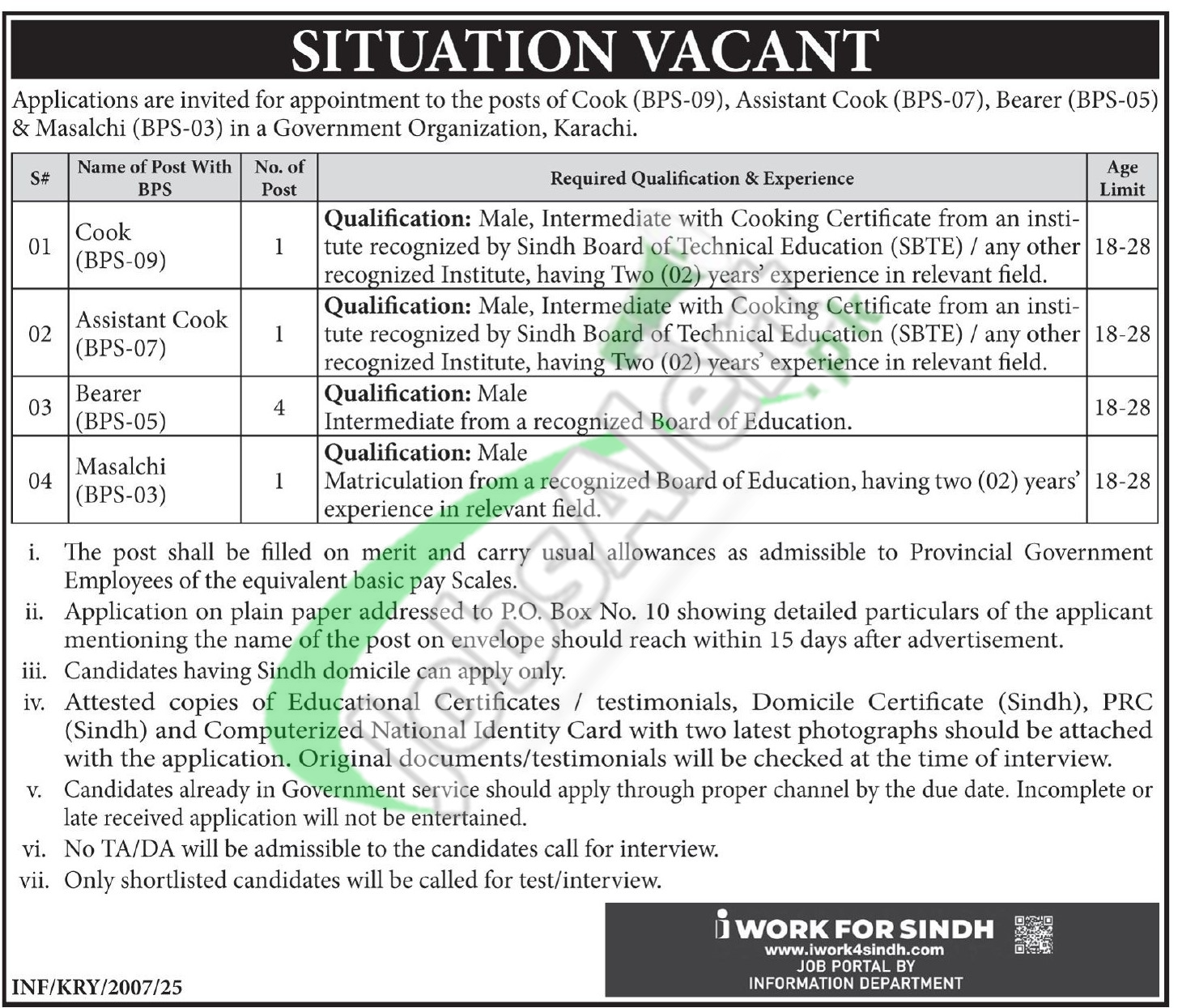 PO Box 10 Karachi Jobs