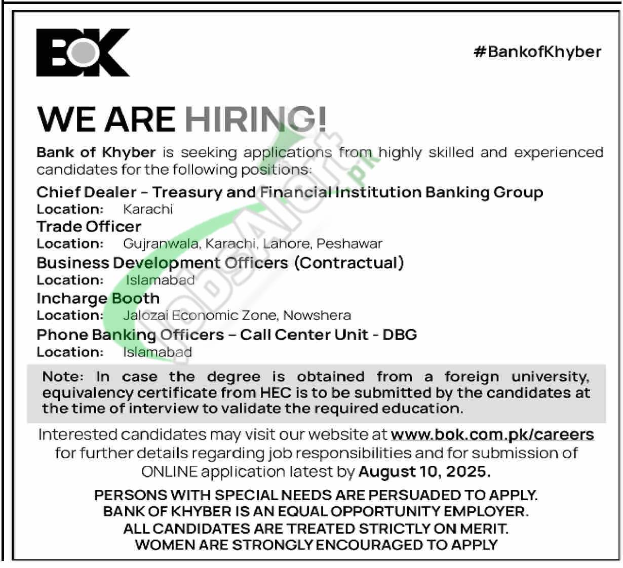 bok com pk careers