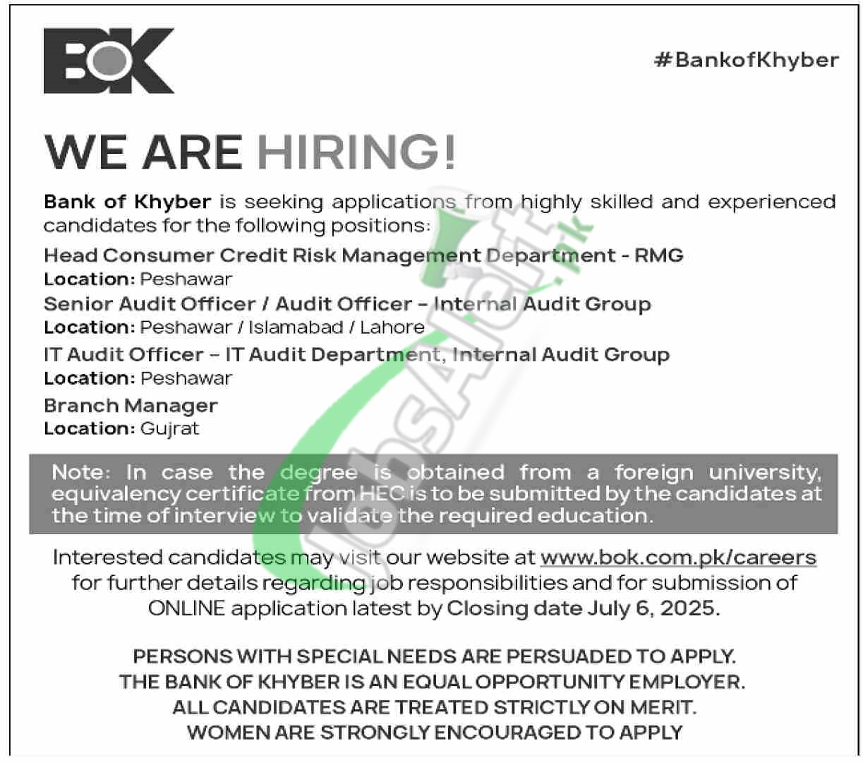 bok com pk careers