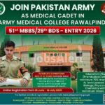 Pak Army Medical Cadet Registration MBBS & BDS Entry 2026 Pak Army Medical Cadet Registration