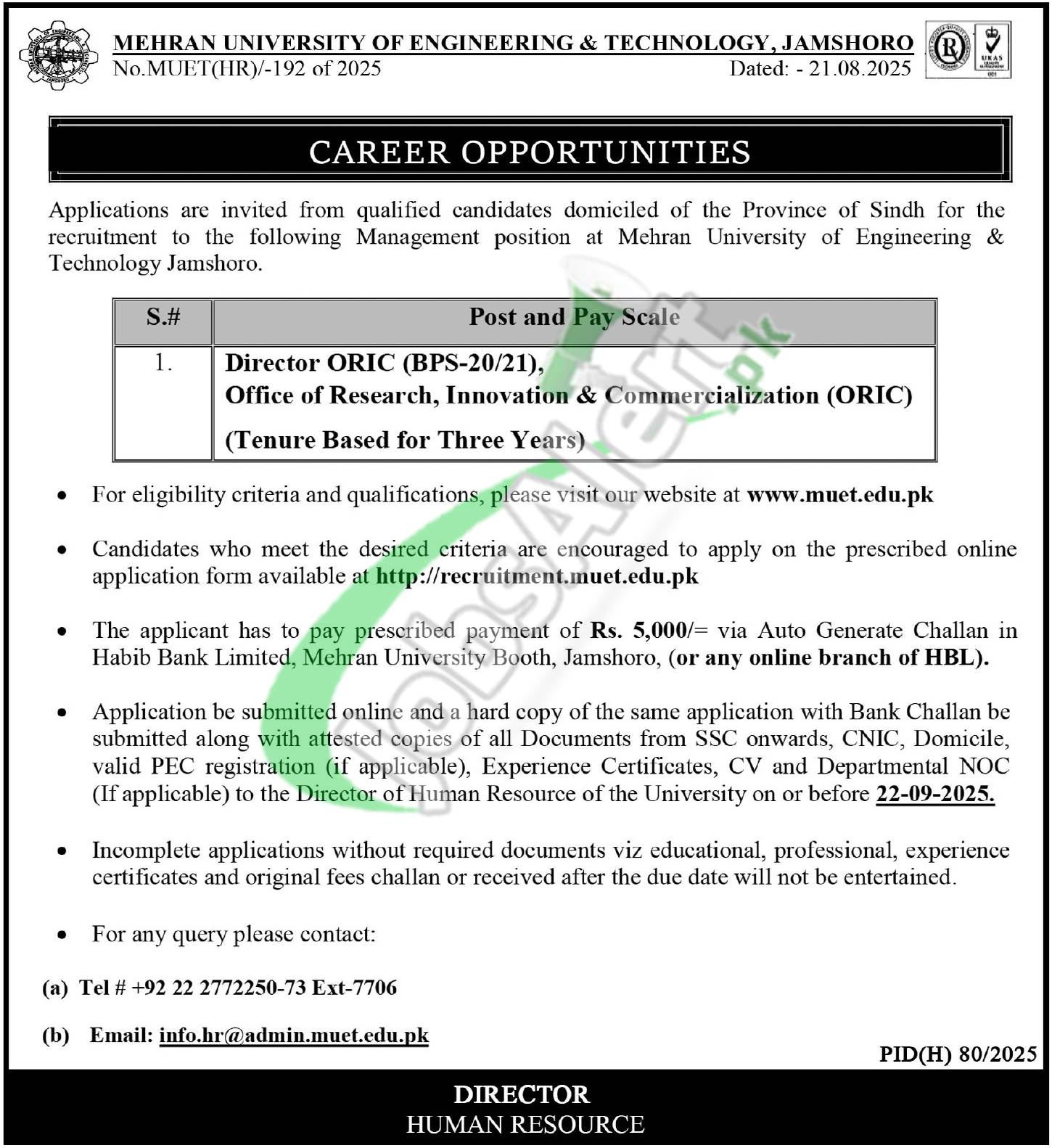 MUET Jamshoro Jobs