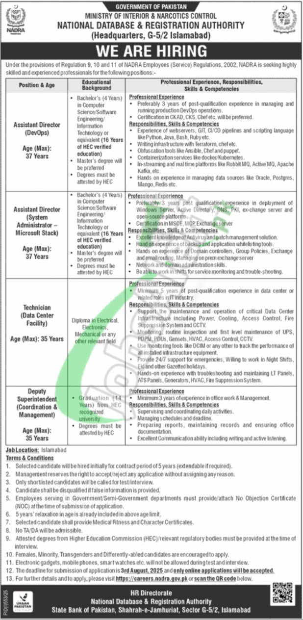 NADRA Islamabad Jobs