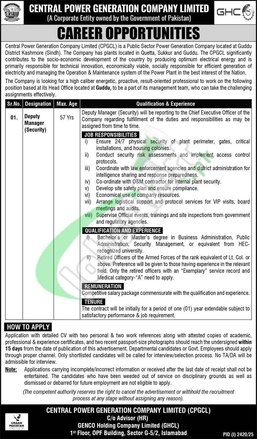 Central Power Generation Company Limited Jobs