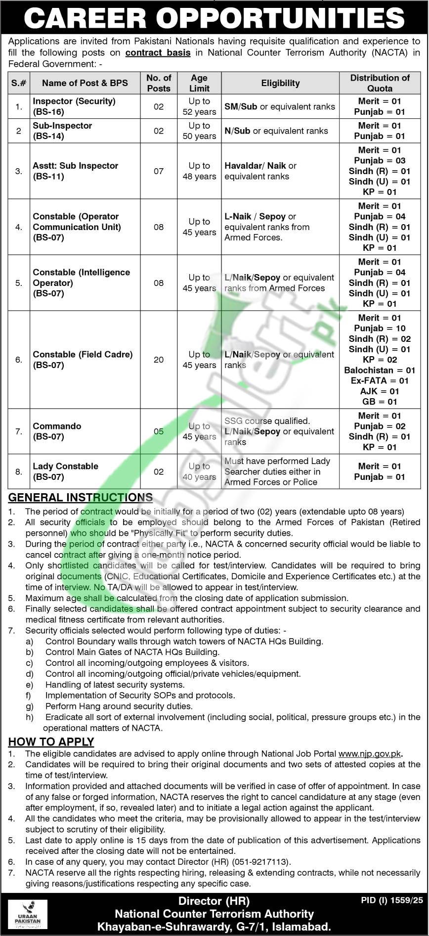 National Counter Terrorism Authority Jobs