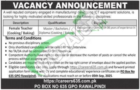 PO Box 635 Rawalpindi Jobs