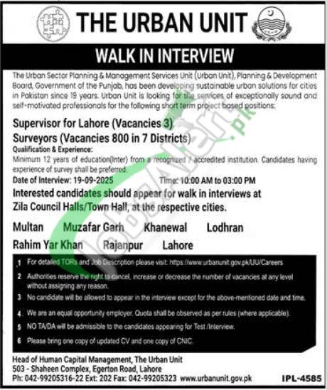 Urban Unit Surveyors Jobs