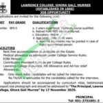 Lawrence College Ghora Gali Murree Jobs
