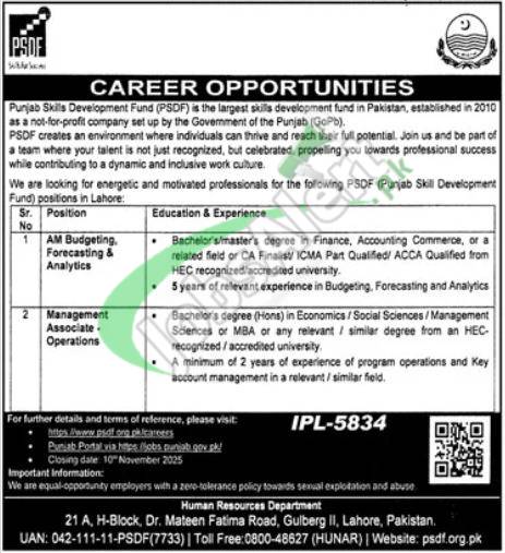 psdf.org.pk Careers Apply Online 2025 Last Date psdf.org.pk careers