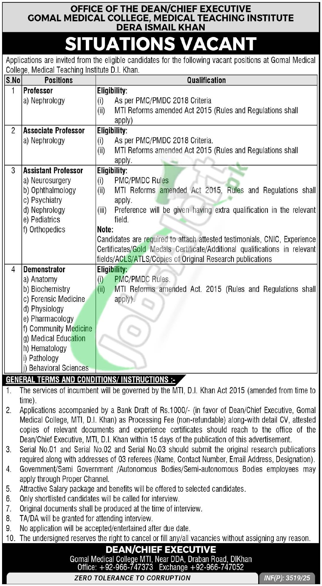 MTI DI Khan Jobs