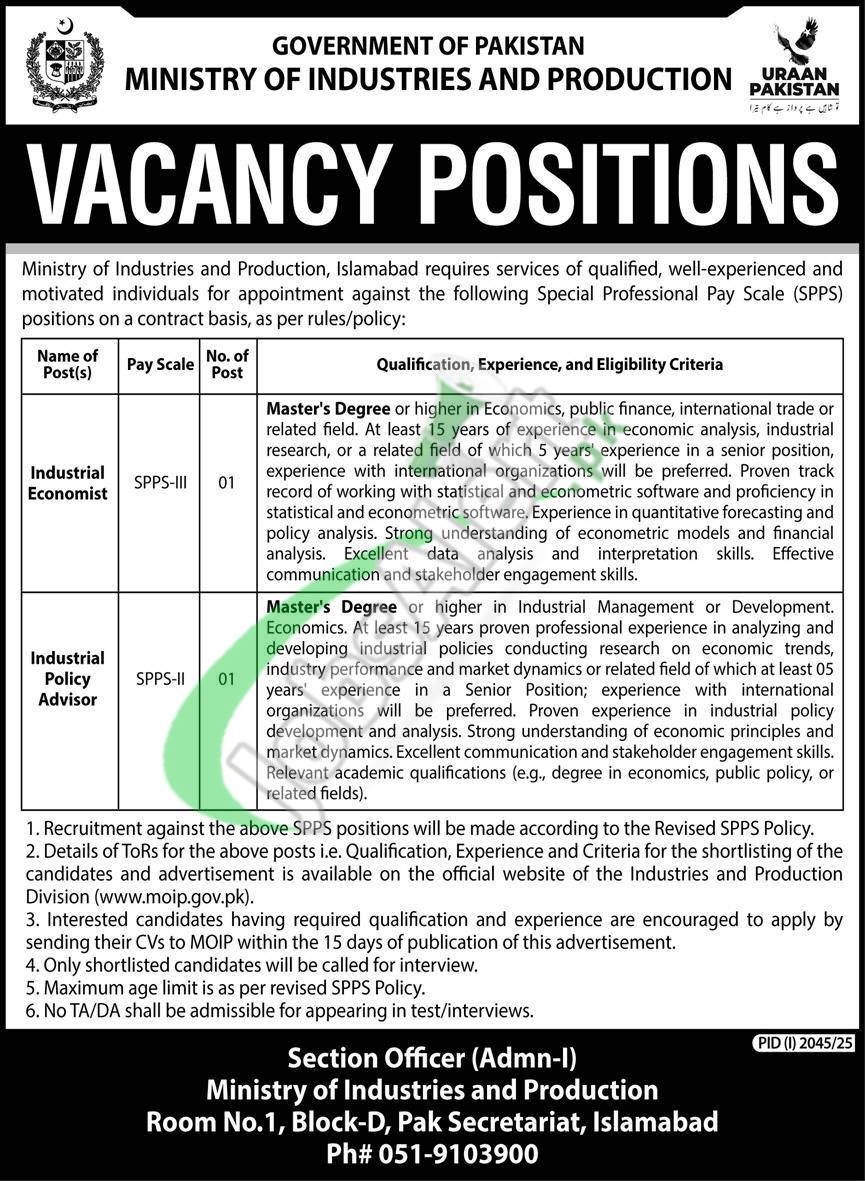 Ministry of Industries and Production Jobs