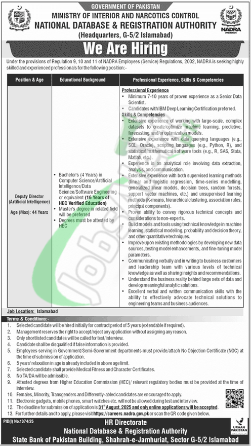 NADRA Islamabad Jobs