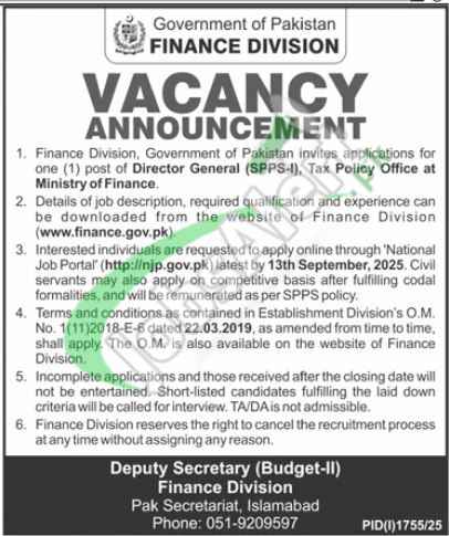 Finance Division Jobs