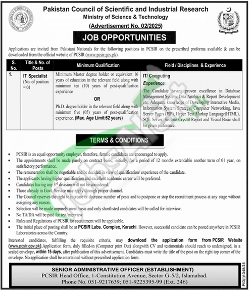 PCSIR Jobs