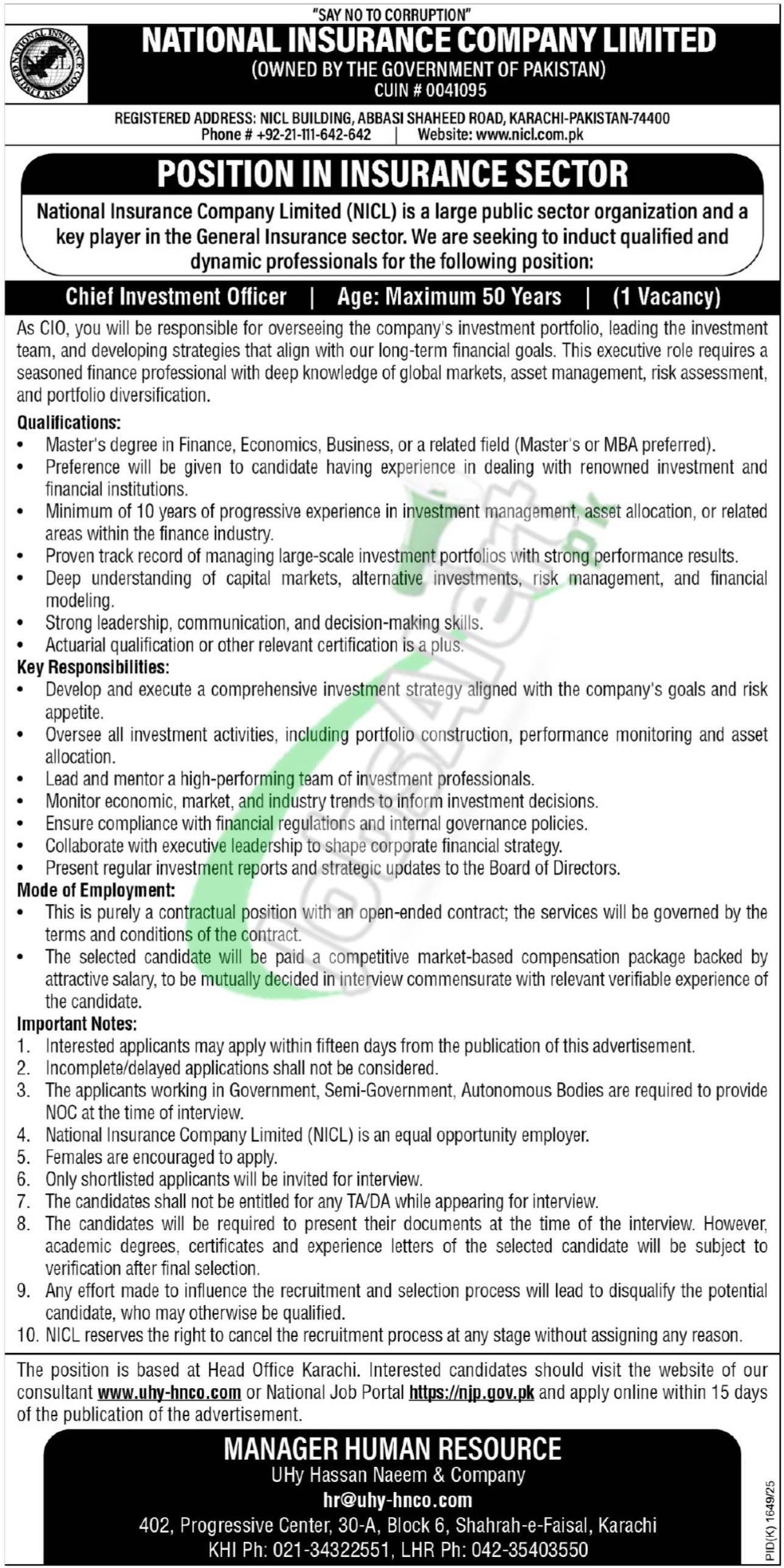Executive Director in NICL Careers 2025 Online Apply National Insurance Company Ltd NICL Careers