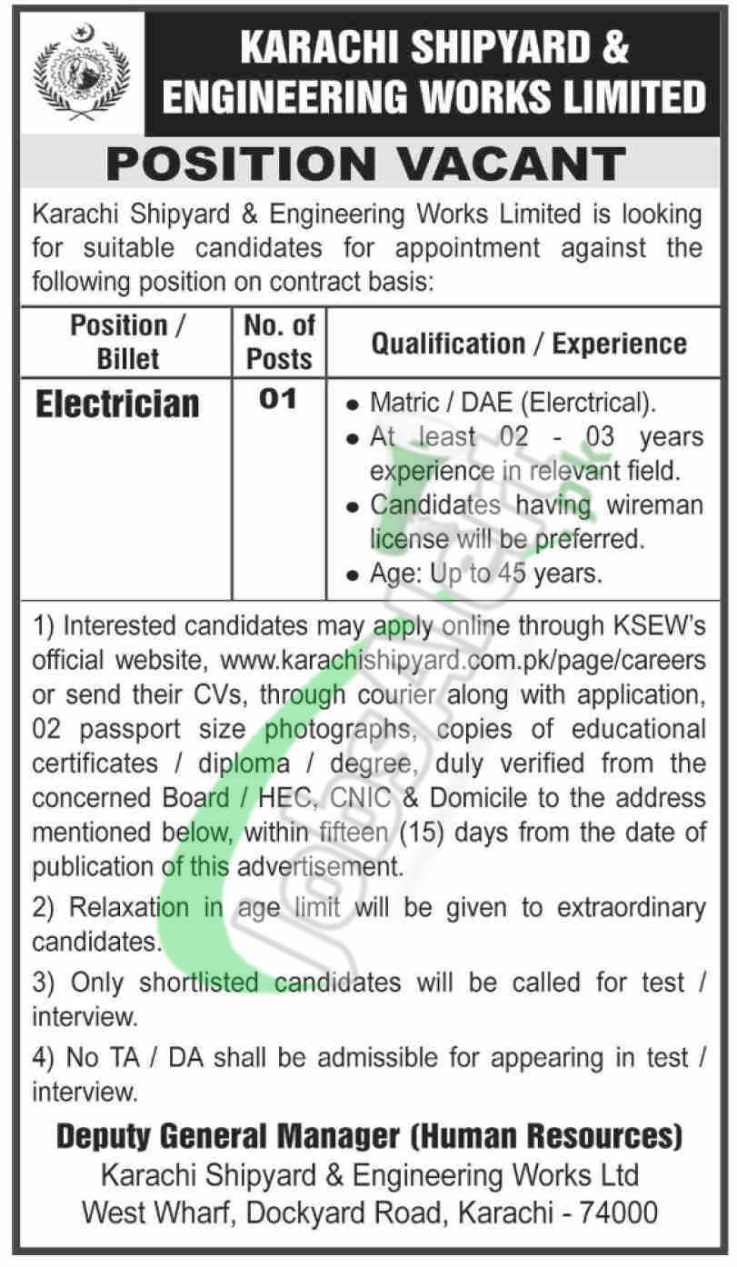 Karachi Shipyard Jobs