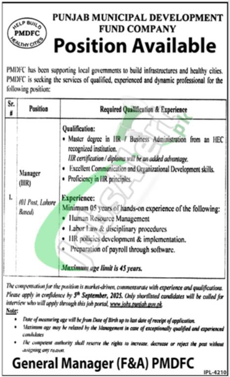 PMDFC Punjab Jobs