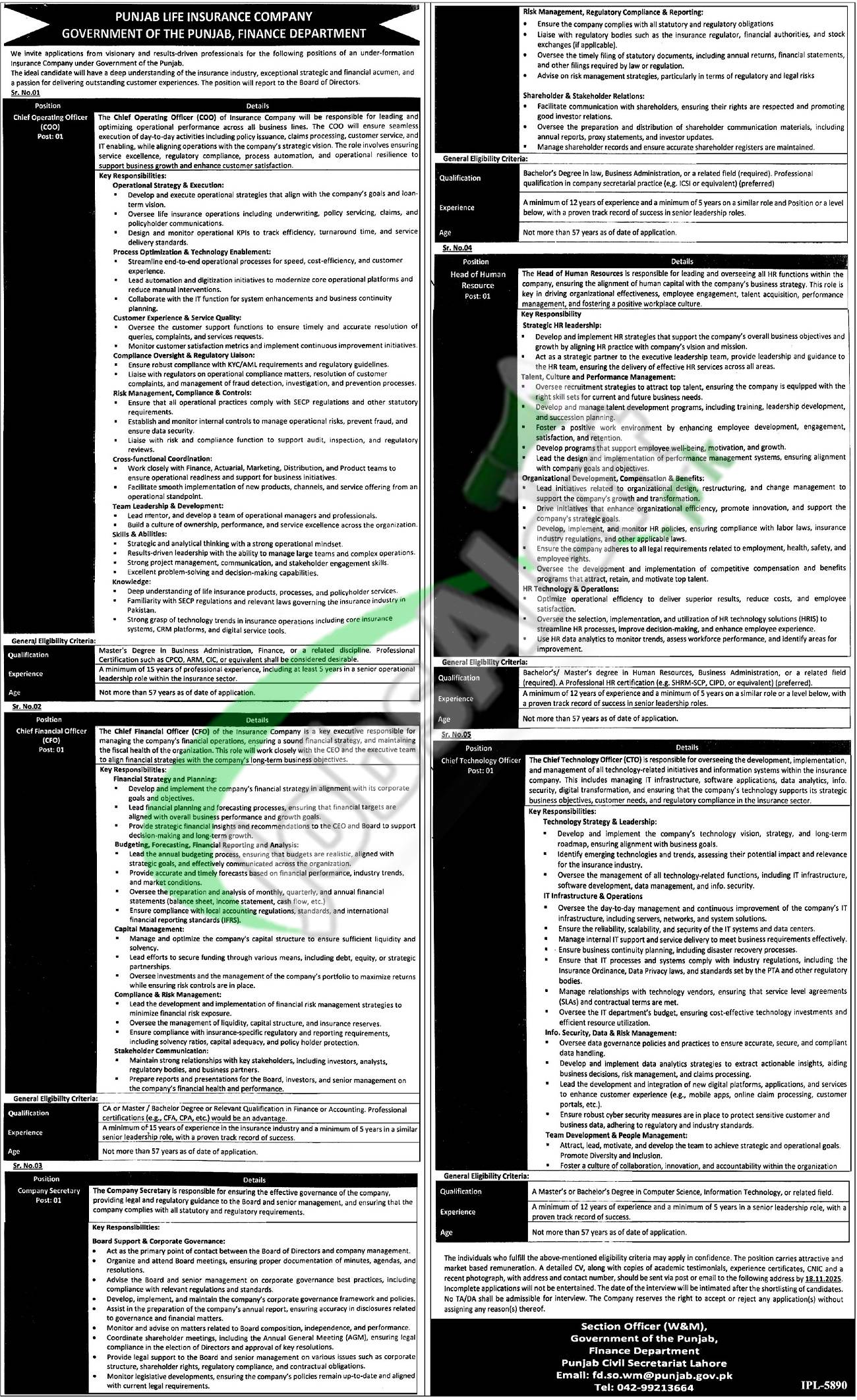 Finance Department Punjab Jobs 2025 Career Opportunities Finance Department Punjab Jobs