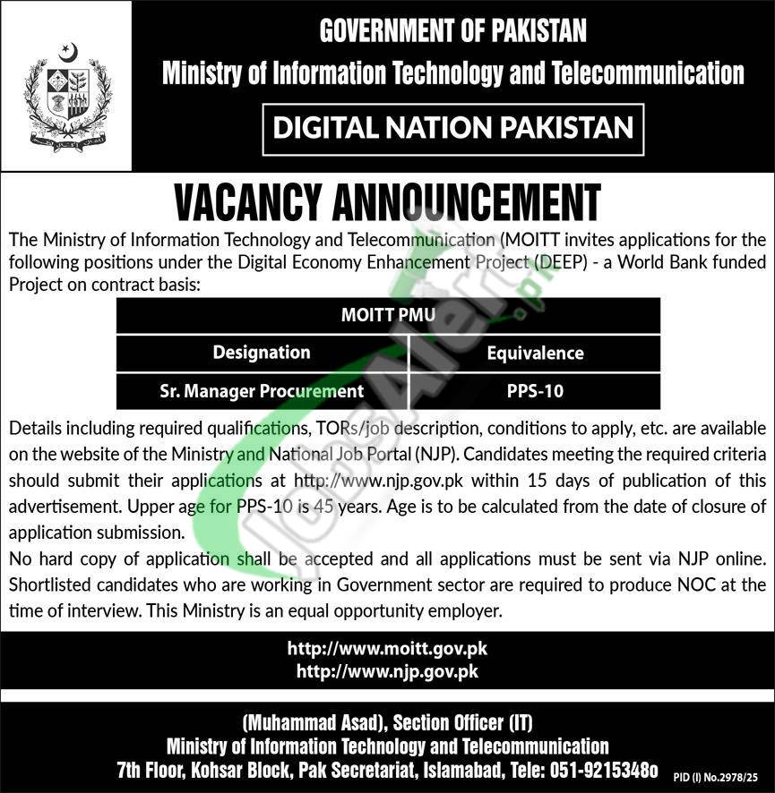 Ministry of Information Technology Jobs