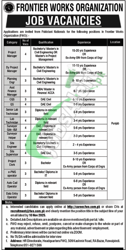 Frontier Works Organization Jobs
