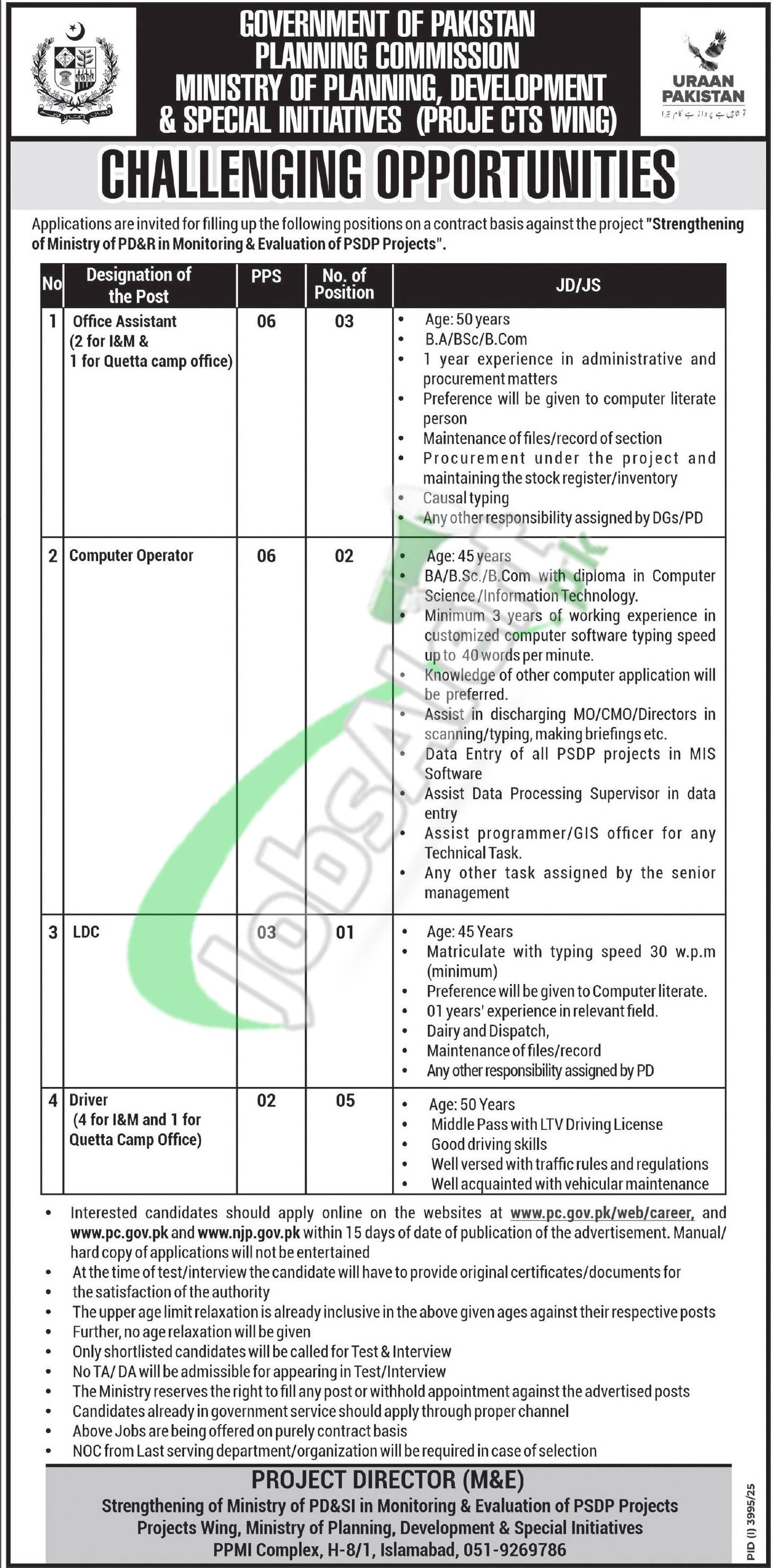 Ministry of Planning Development & Special Initiatives Jobs 2025 Online Apply Ministry of Planning Development & Special Initiatives Jobs