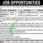 Central Ordnance Depot COD Sargodha Jobs 2025 Test & Interview Date COD Sargodha Jobs