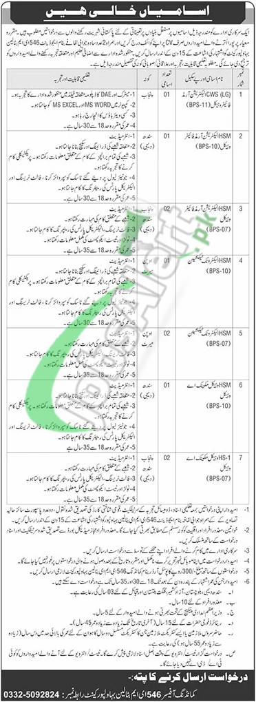 Pak Army Civilian Jobs 2025 in 546 EME Battalion Bahawalpur Pak Army Civilians Jobs in 546 EME Battalion Bahawalpur Cantt