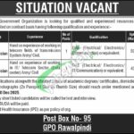 Latest Advertisement PO Box 95 GPO Rawalpindi Jobs 2025 Last Date PO Box 95 GPO Rawalpindi Jobs