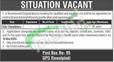 PO Box 95 GPO Rawalpindi Jobs