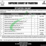 Supreme Court of Pakistan Jobs 2025 BS-15 & BS-16 IT Vacancies (Apply Online) Supreme Court of Pakistan Jobs Ad