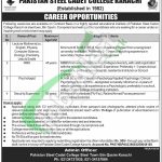Pakistan Steel Cadet College Jobs