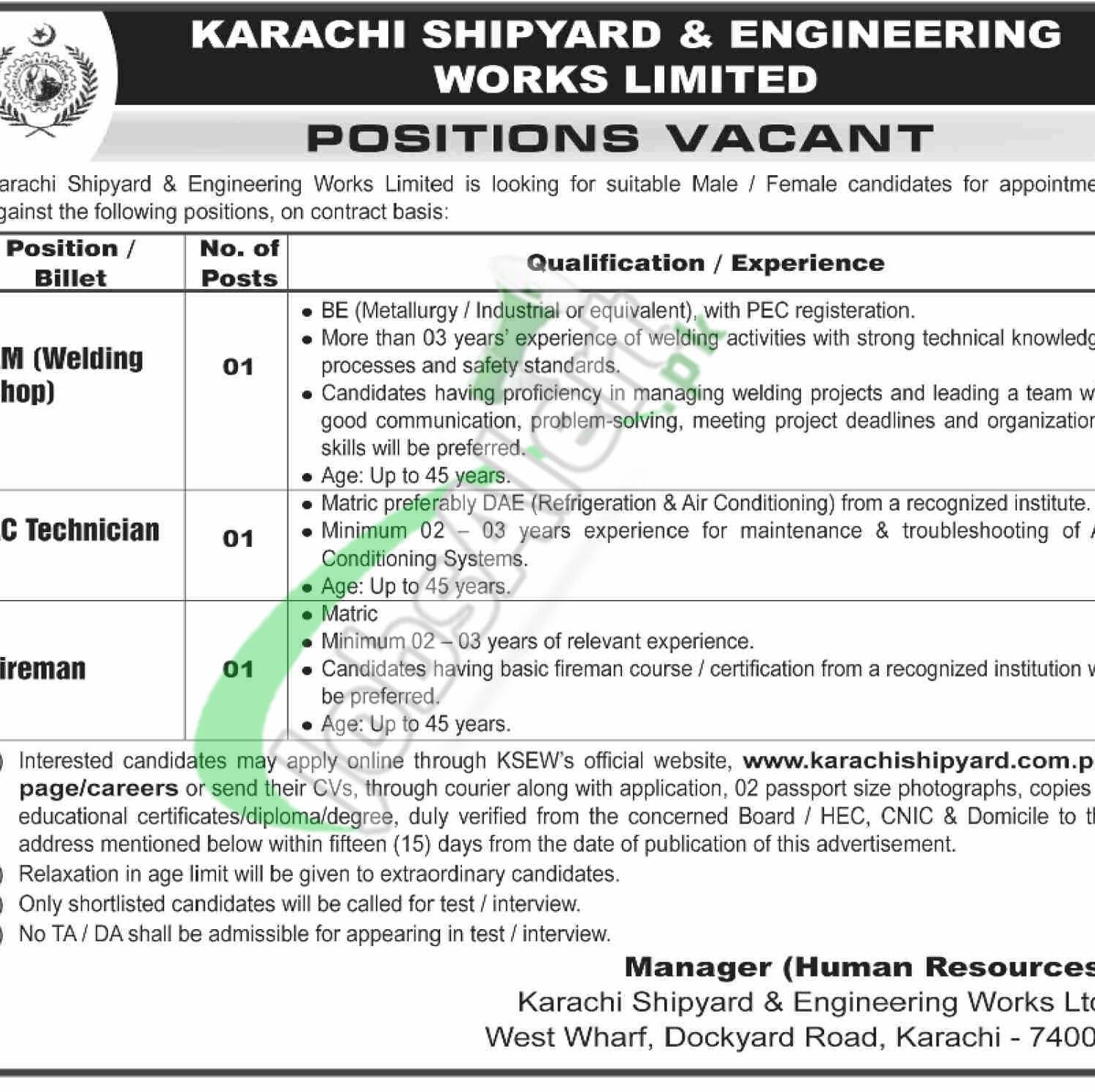 Karachi Shipyard Jobs 2025 KSEW Online Apply Latest Advertisement Karachi Shipyard Jobs