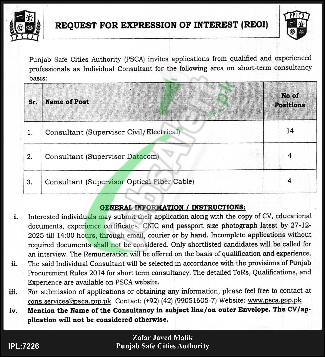 Safe City Authority Jobs 2025 PSCA Apply Online PSCA Jobs