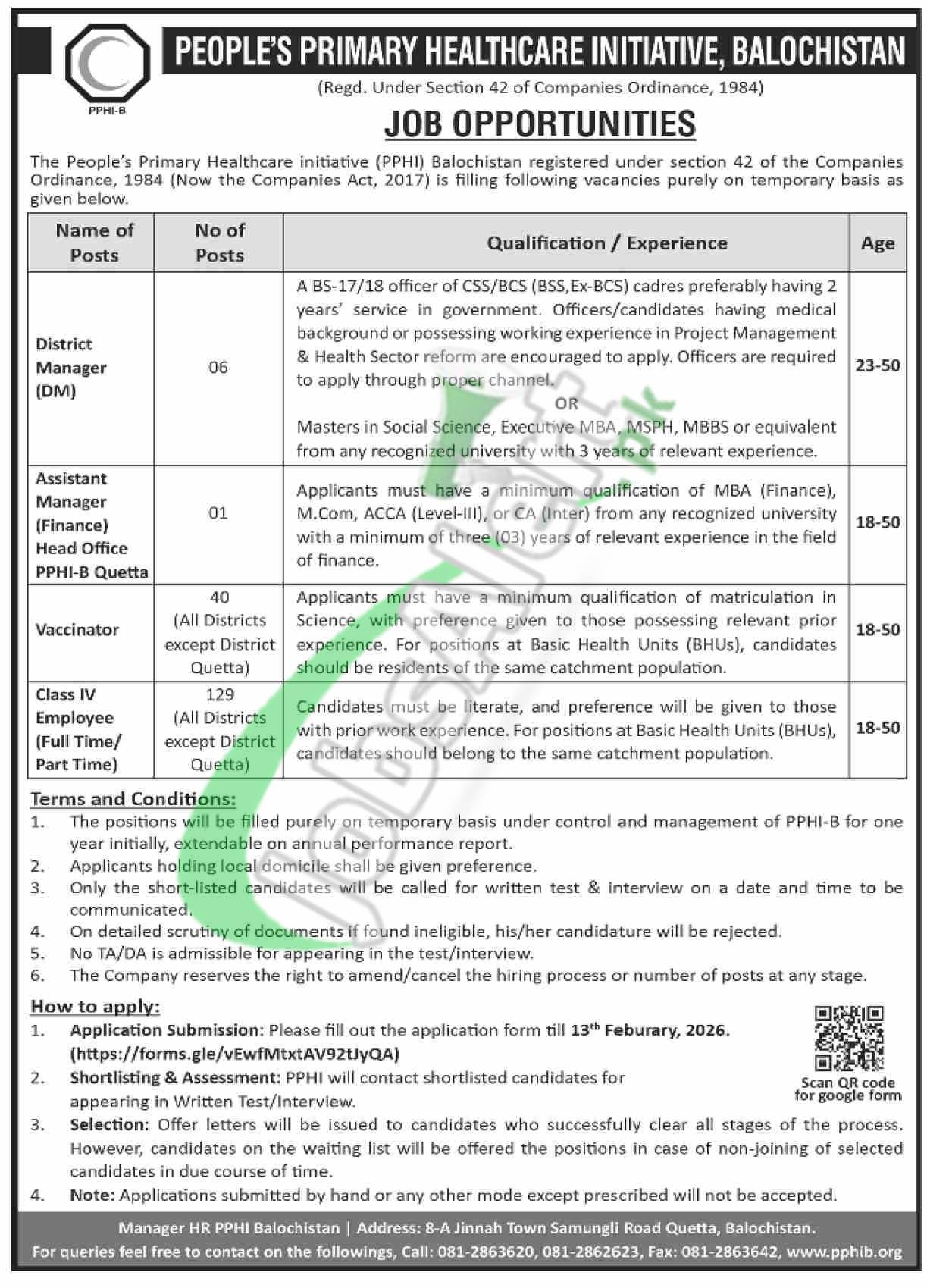 PPHI Balochistan Jobs 2025 – Apply Online for Vaccinator (Good Salary) PPHI Balochistan Jobs