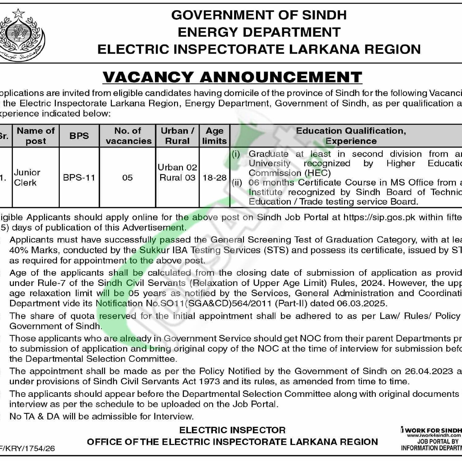 Join Energy Department Sindh Jobs 2026 Online Apply Last Date Energy Department Sindh Jobs Ad