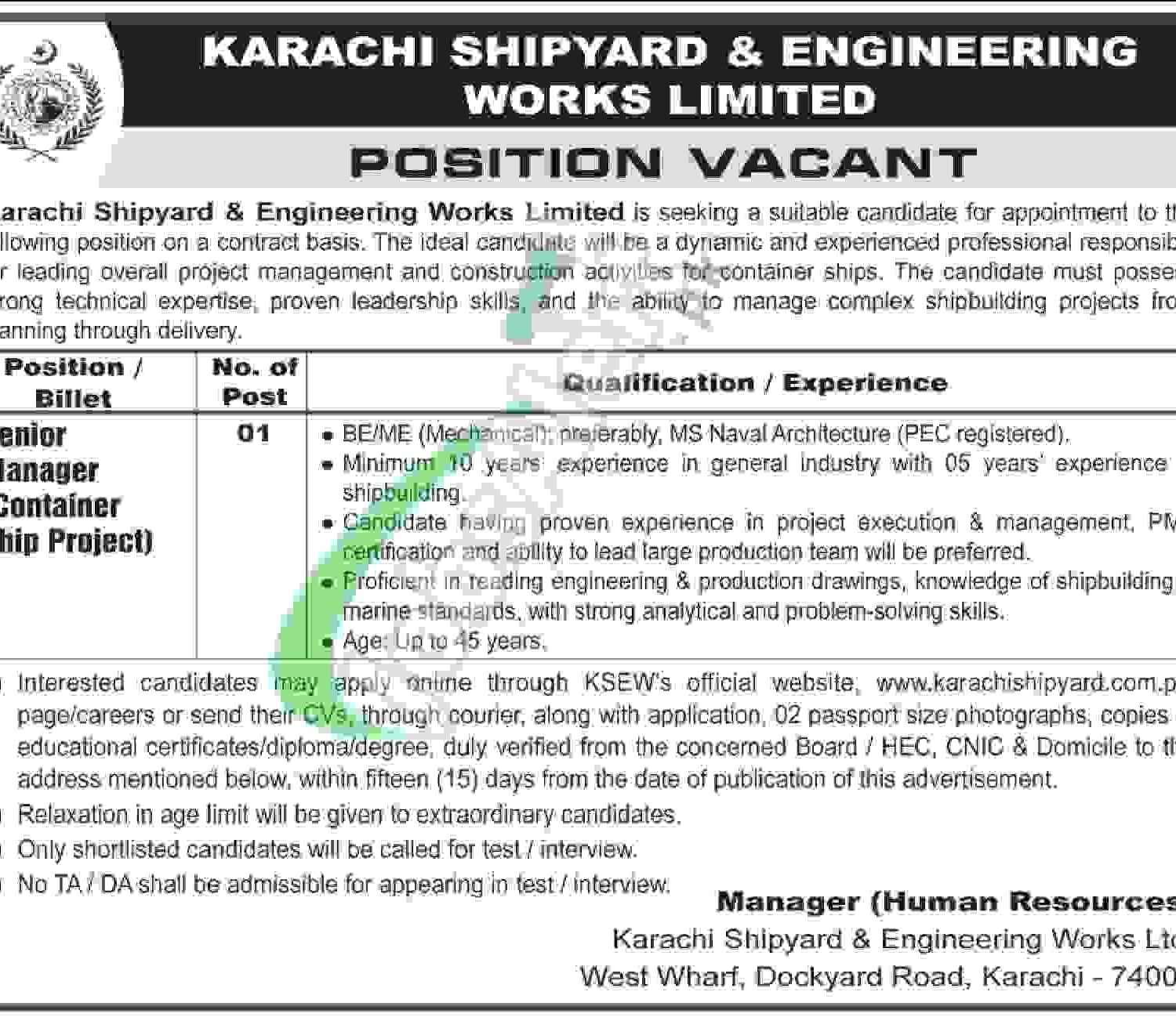 Karachi Shipyard Jobs 2025 KSEW Online Apply Latest Advertisement Karachi Shipyard Jobs