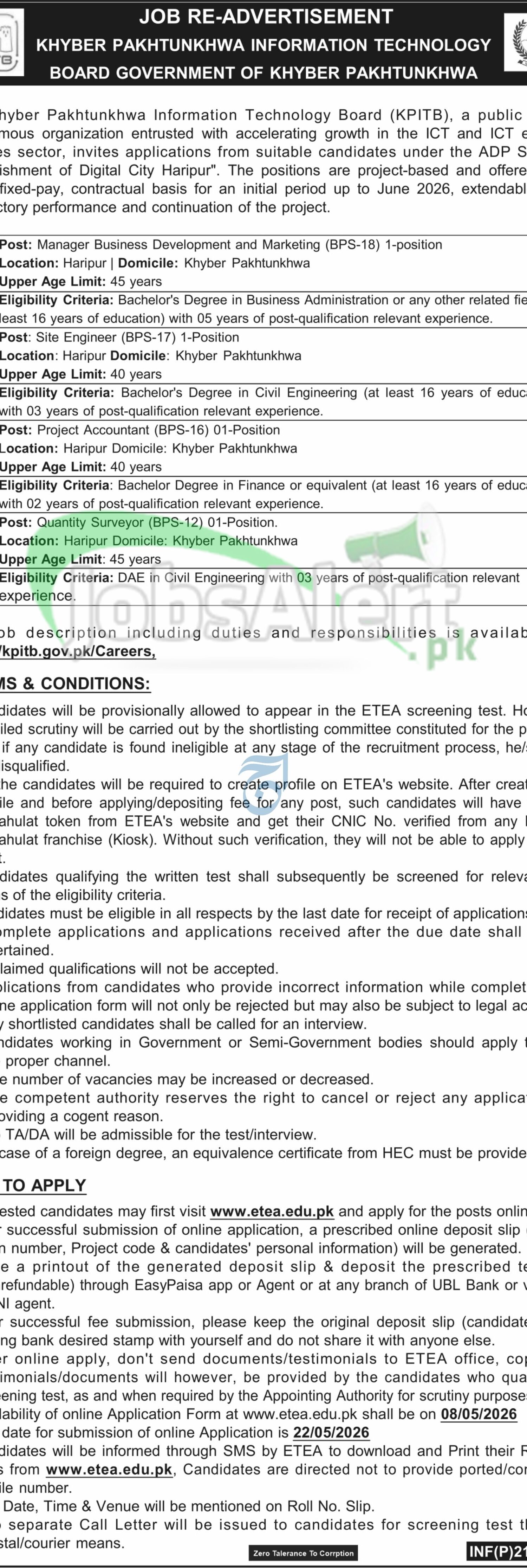 KPK IT Board Project Accountant Jobs 2026 Apply Online www.kpitb.gov.pk Latest Advertisement KPITB Jobs Ad