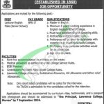 Teaching Staff Required Lawrence College Murree Jobs 2026 Latest Advertisement Lawrence Collge Ghora Gali Murree Jobs