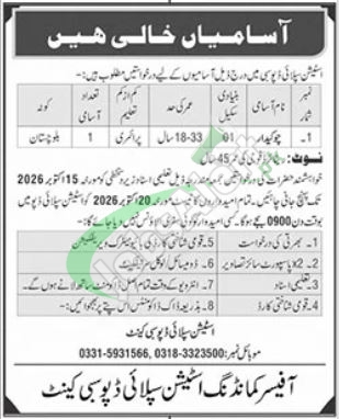 Station Supply Depot Sibi Jobs