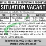 Army Burn Hall College For Boys Abbottabad Jobs