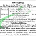 Apply in CMH Lahore Medical College & Institute of Dentistry Jobs 2026 CMH Medical College & Institute of Dentistry Lahore Jobs