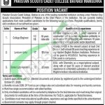 Pakistan Scouts Cadet College Batrasi Jobs 2026 Latest Advertisement Pakistan Scouts Cadet College Batrasi Jobs