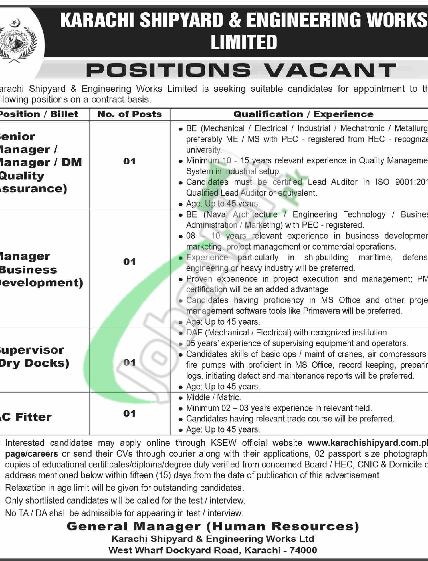 Join Karachi Shipyard KSEW Jobs 2026 Online Apply Last Date Karachi Shipyard Jobs