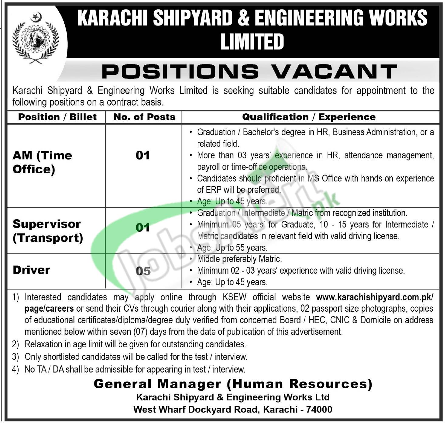 Karachi Shipyard Jobs