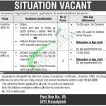 PO Box 95 GPO Rawalpindi Jobs 
