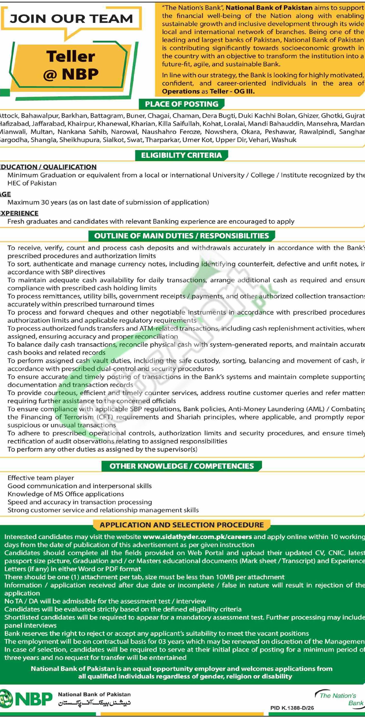 NBP Teller Jobs